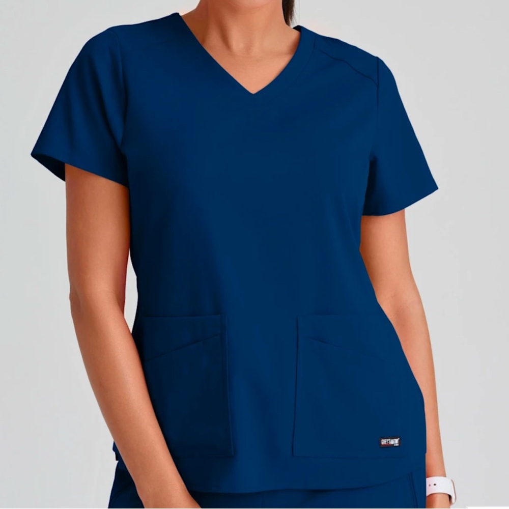 Greys Anatomy Emma 4 Pocket V Neck Scrub Top